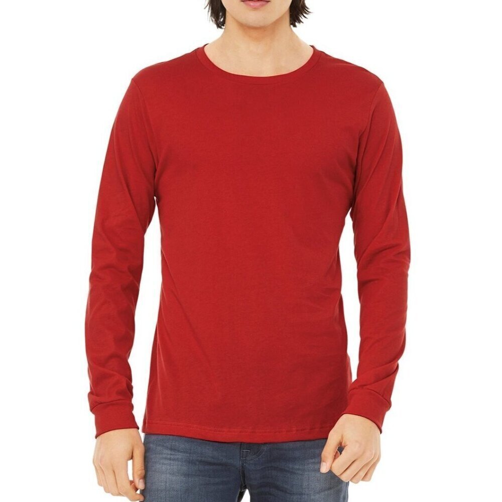 NWOT Lands' End Men's XL Red Long-Sleeve Super-T Shirt  100% Cotton Crew neck